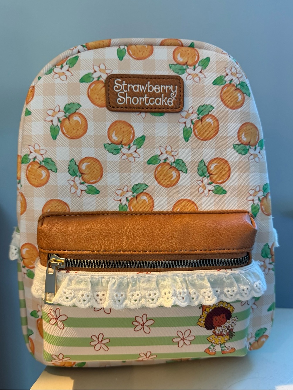 Orange Floral Mini Backpack